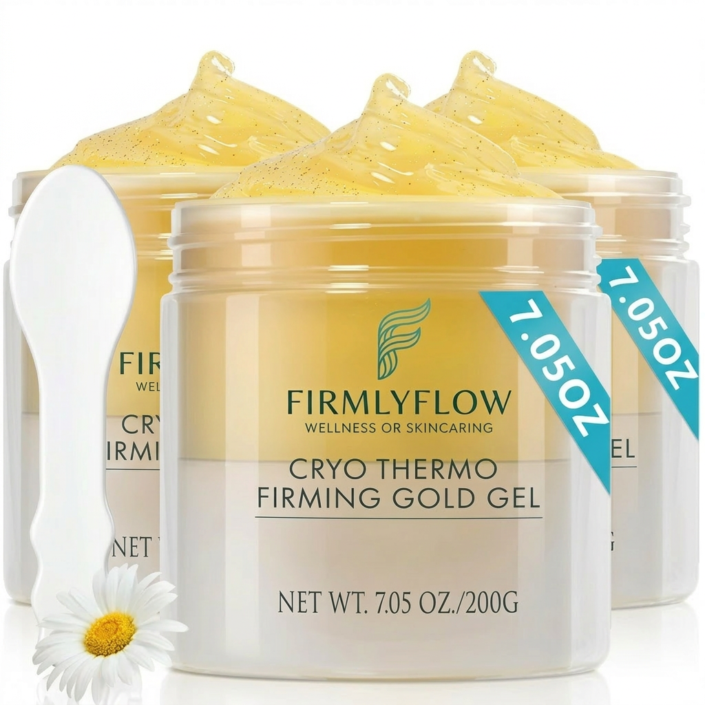 Firmlyflow™ 15-Day Fast-Acting Anti Cellulite Sculpting & Tightening Burn Gold Massage Cream | Cryo Thermo Firming Gold Gel for Belly Thigh But & Arm| WELLENESS,Refreshing Formula | Unisex Body Contouring Treatment for Men & Women |7.05 Oz