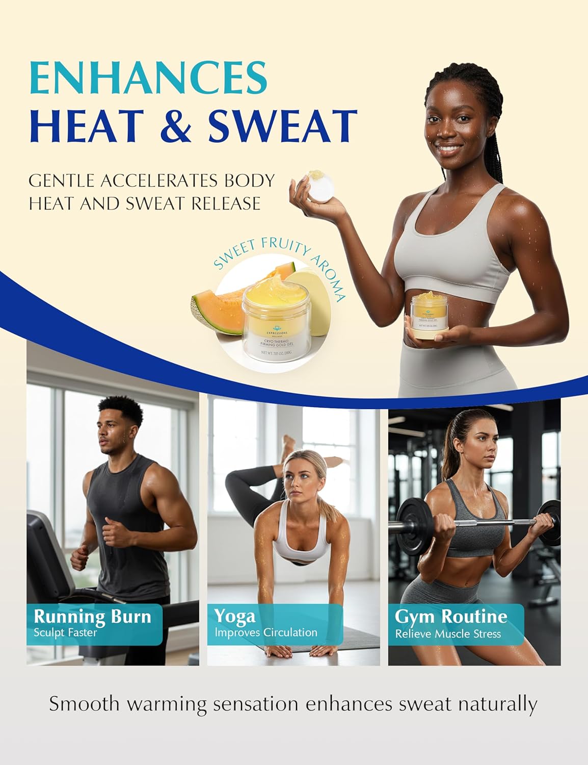 Firmlyflow™ 15-Day Fast-Acting Anti Cellulite Sculpting & Tightening Burn Gold Massage Cream | Cryo Thermo Firming Gold Gel for Belly Thigh But & Arm| WELLENESS，Refreshing Formula | Unisex Body Contouring Treatment for Men & Women |7.05 Oz