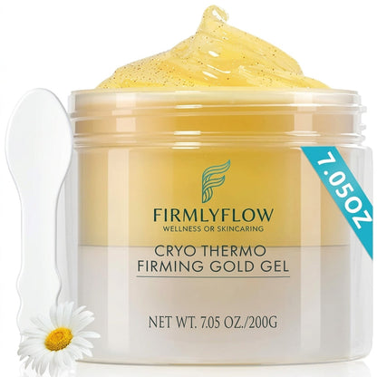 Firmlyflow™ 15-Day Fast-Acting Anti Cellulite Sculpting & Tightening Burn Gold Massage Cream | Cryo Thermo Firming Gold Gel for Belly Thigh But & Arm| WELLENESS，Refreshing Formula | Unisex Body Contouring Treatment for Men & Women |7.05 Oz