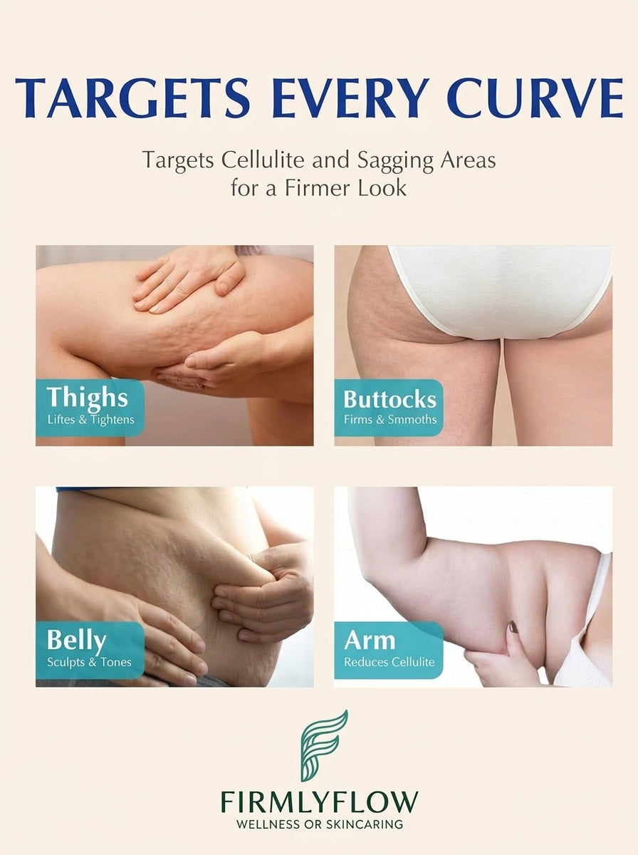 Firmlyflow™ 15-Day Fast-Acting Anti Cellulite Sculpting & Tightening Burn Gold Massage Cream | Cryo Thermo Firming Gold Gel for Belly Thigh But & Arm| WELLENESS，Refreshing Formula | Unisex Body Contouring Treatment for Men & Women |7.05 Oz