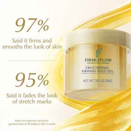 Firmlyflow™ 15-Day Fast-Acting Anti Cellulite Sculpting & Tightening Burn Gold Massage Cream | Cryo Thermo Firming Gold Gel for Belly Thigh But & Arm| WELLENESS，Refreshing Formula | Unisex Body Contouring Treatment for Men & Women |7.05 Oz