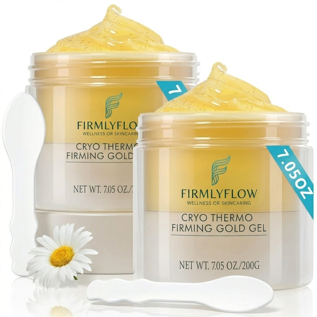 Firmlyflow™ 15-Day Fast-Acting Anti Cellulite Sculpting & Tightening Burn Gold Massage Cream | Cryo Thermo Firming Gold Gel for Belly Thigh But & Arm| WELLENESS，Refreshing Formula | Unisex Body Contouring Treatment for Men & Women |7.05 Oz