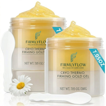 Firmlyflow™ 15-Day Fast-Acting Anti Cellulite Sculpting & Tightening Burn Gold Massage Cream | Cryo Thermo Firming Gold Gel for Belly Thigh But & Arm| WELLENESS，Refreshing Formula | Unisex Body Contouring Treatment for Men & Women |7.05 Oz