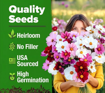 Meet the Zinnia Seeds-the pure, filler-free seeds that turn a bare patch of soil into your own personal flower paradise.
